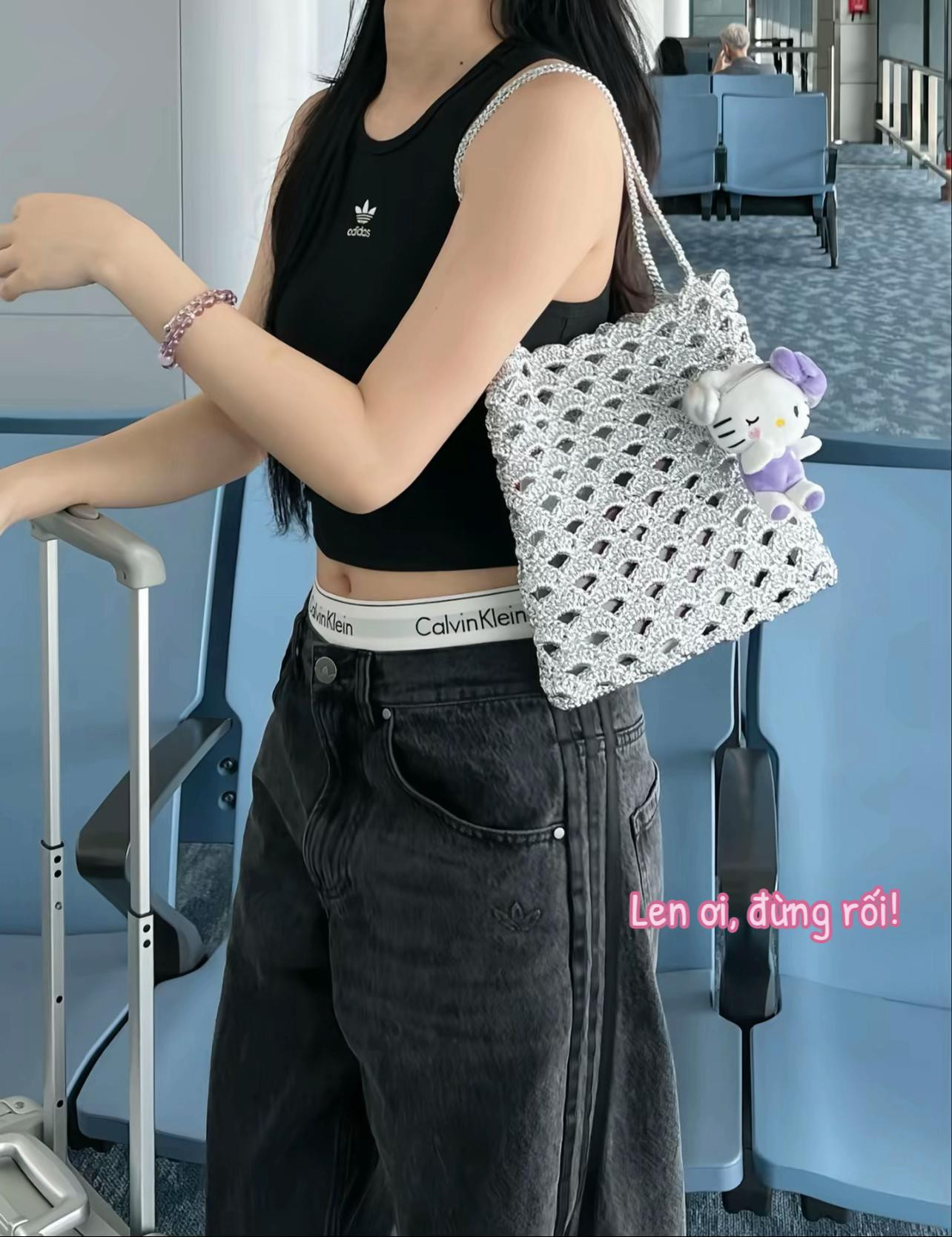 Hướng dẫn móc túi lưới họa tiết quạt màu bạc