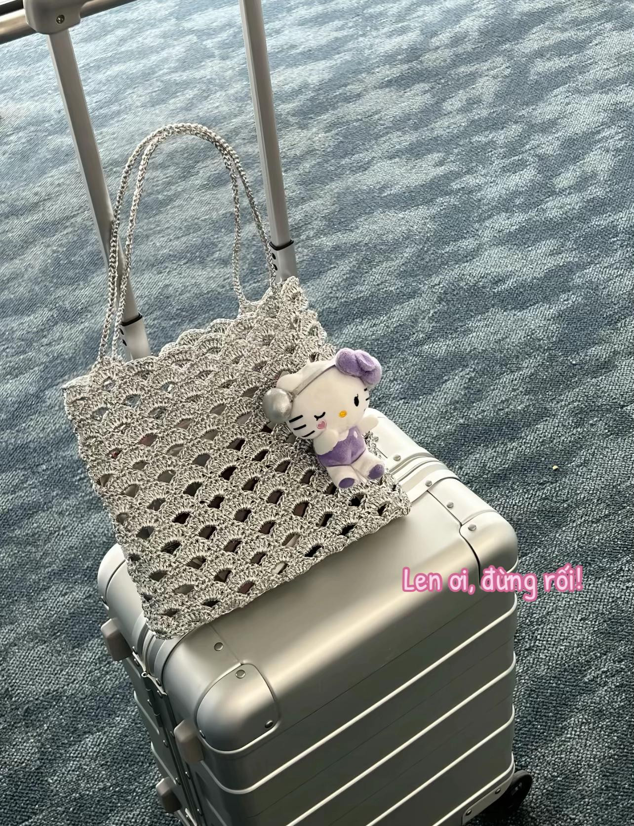 Hướng dẫn móc túi lưới họa tiết quạt màu bạc