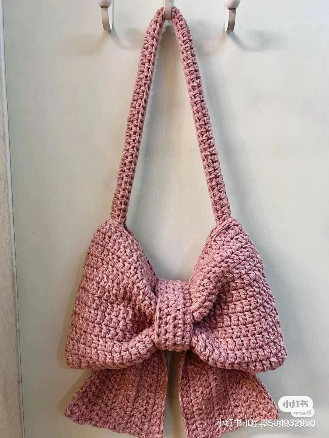 Hướng dẫn móc túi nơ hồng bằng cotton, chart chi tiết từng hàng