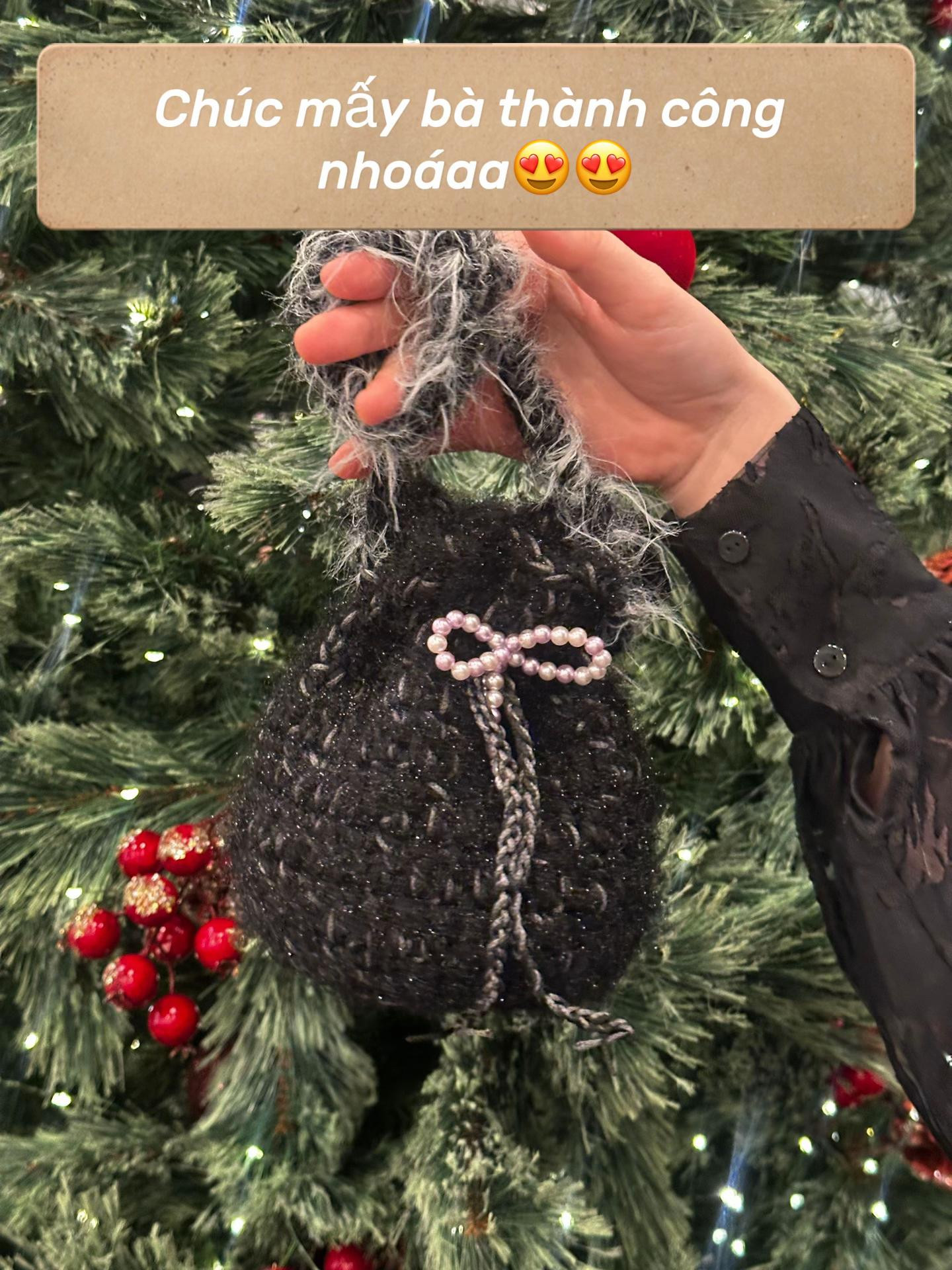 Hướng dẫn móc túi rút nhỏ xinh đơn giản bằng len mohair