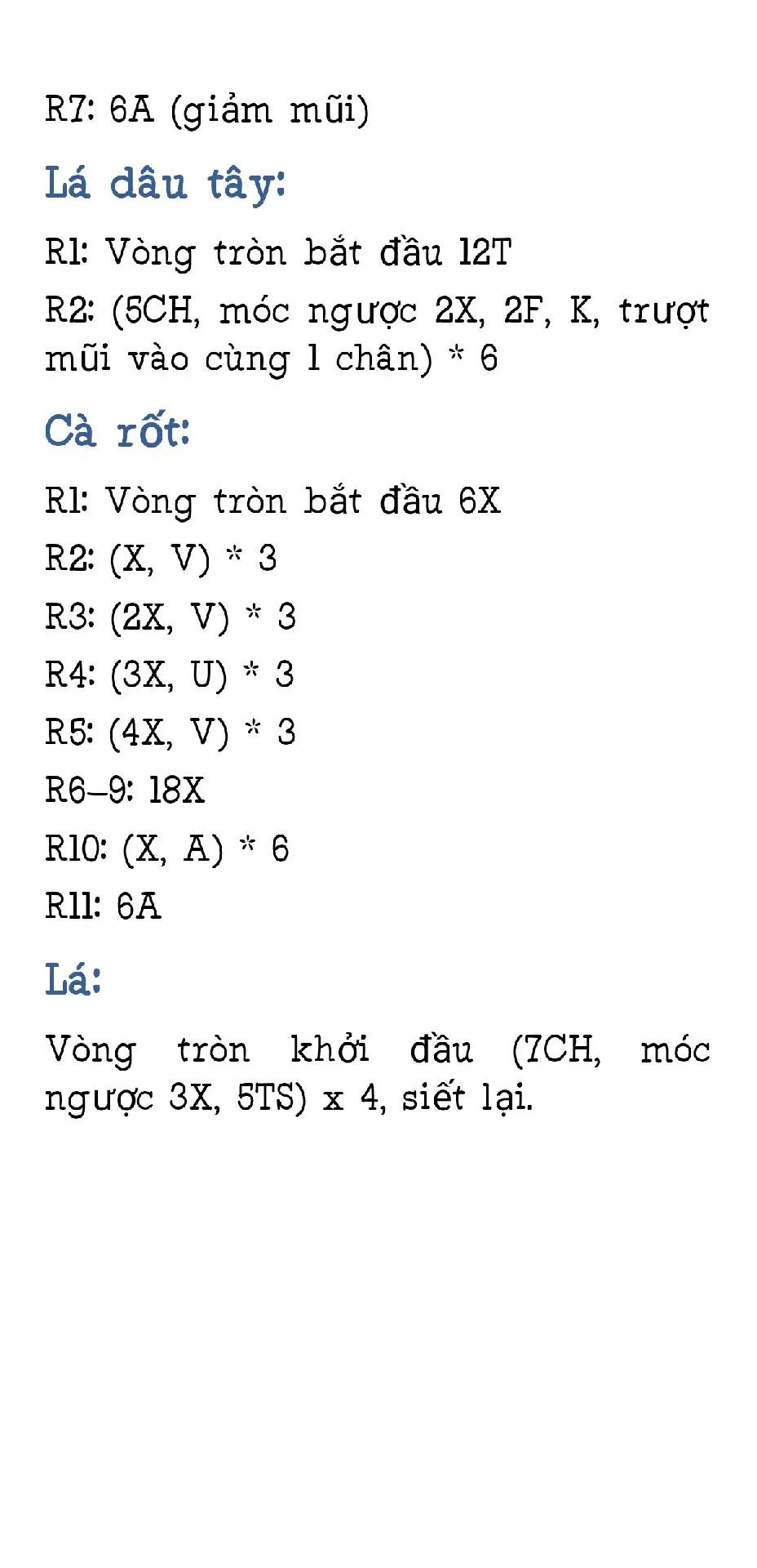 Hướng dẫn móc túi thỏ trắng với tai cam, hoa và quả dâu tây