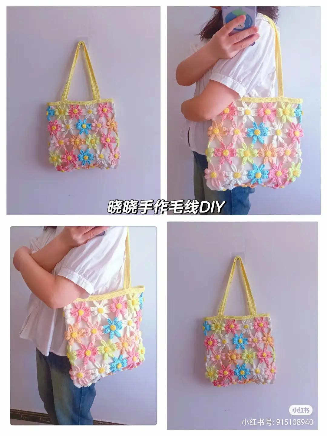 Hướng dẫn móc túi tote hoa cúc nhiều màu sắc dễ thương