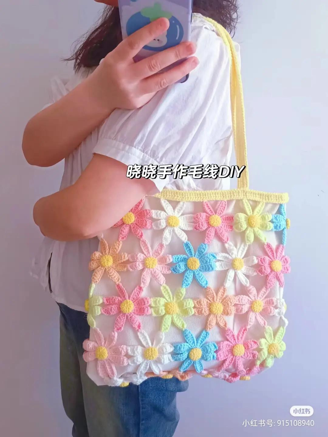 Hướng dẫn móc túi tote hoa cúc nhiều màu sắc dễ thương