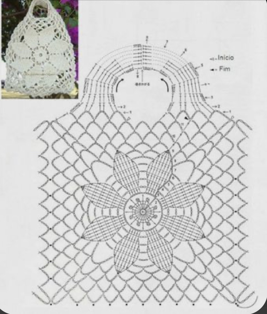 Hướng dẫn móc túi xách lưới họa tiết hoa