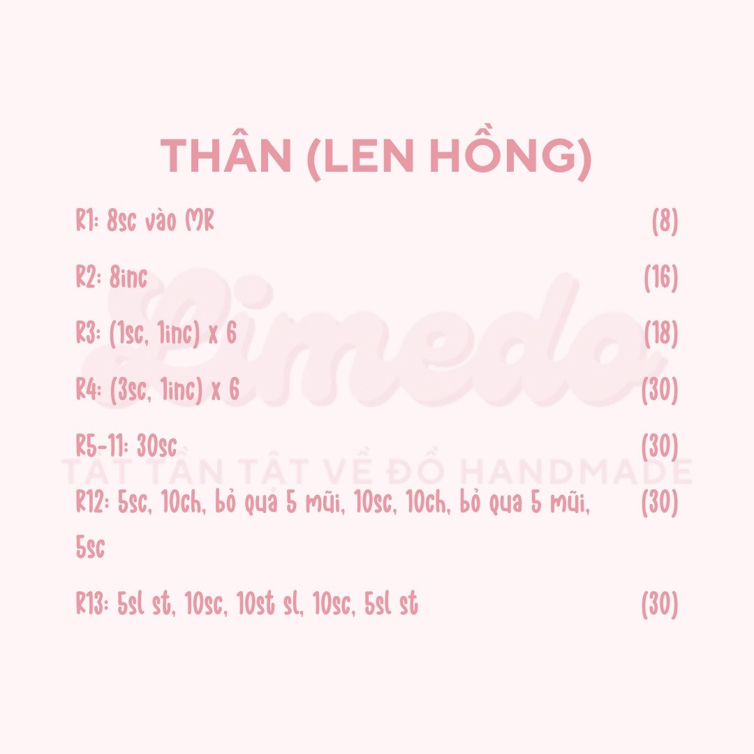 Hướng dẫn móc túi xách nhỏ màu hồng trang trí anh đào