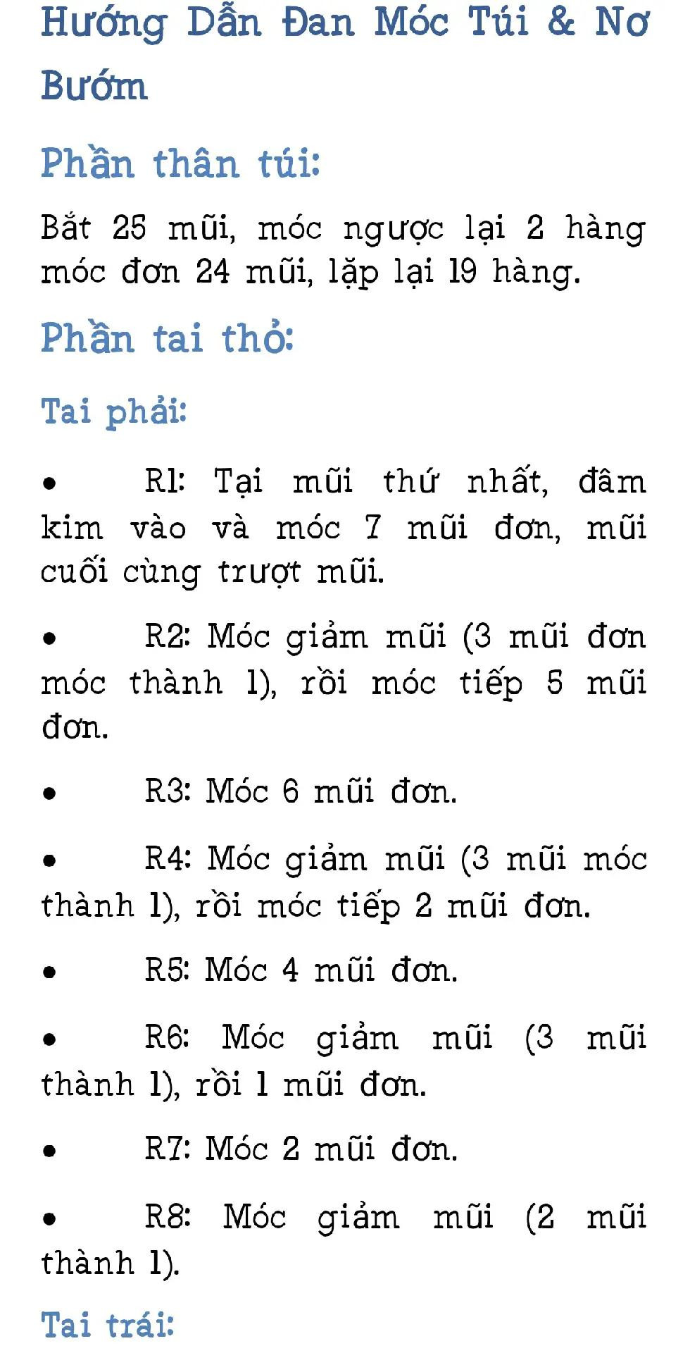 Hướng dẫn móc túi xách nơ bướm màu kem