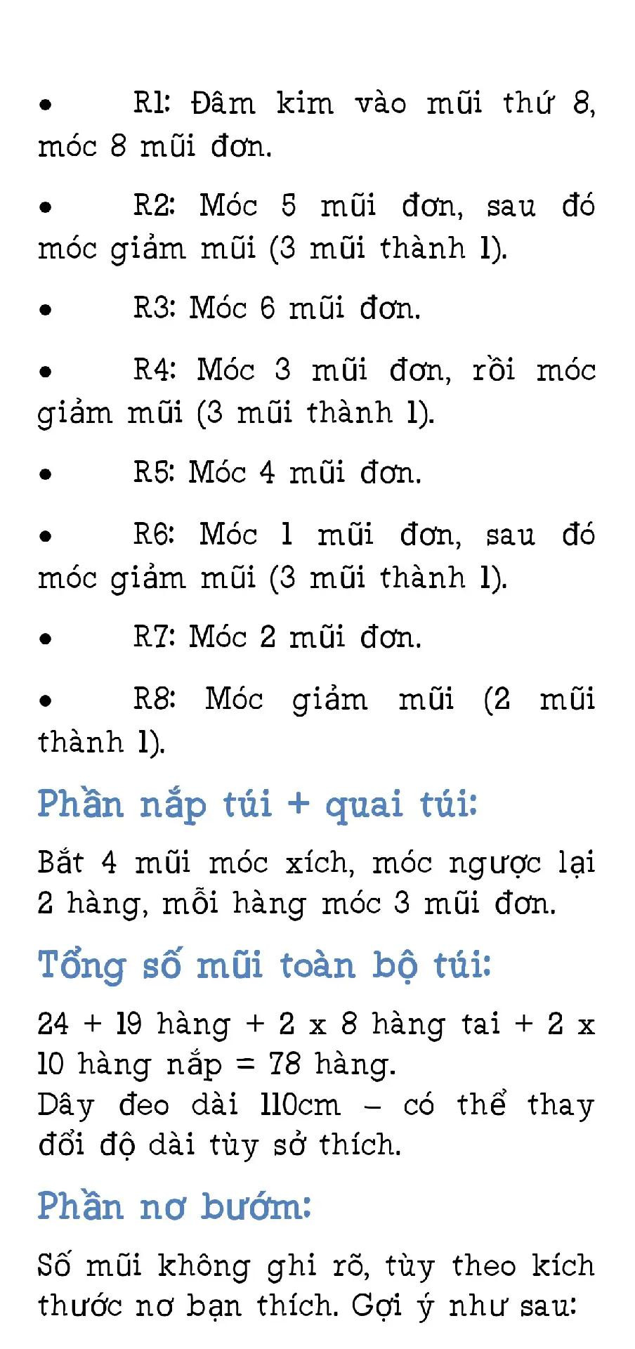 Hướng dẫn móc túi xách nơ bướm màu kem