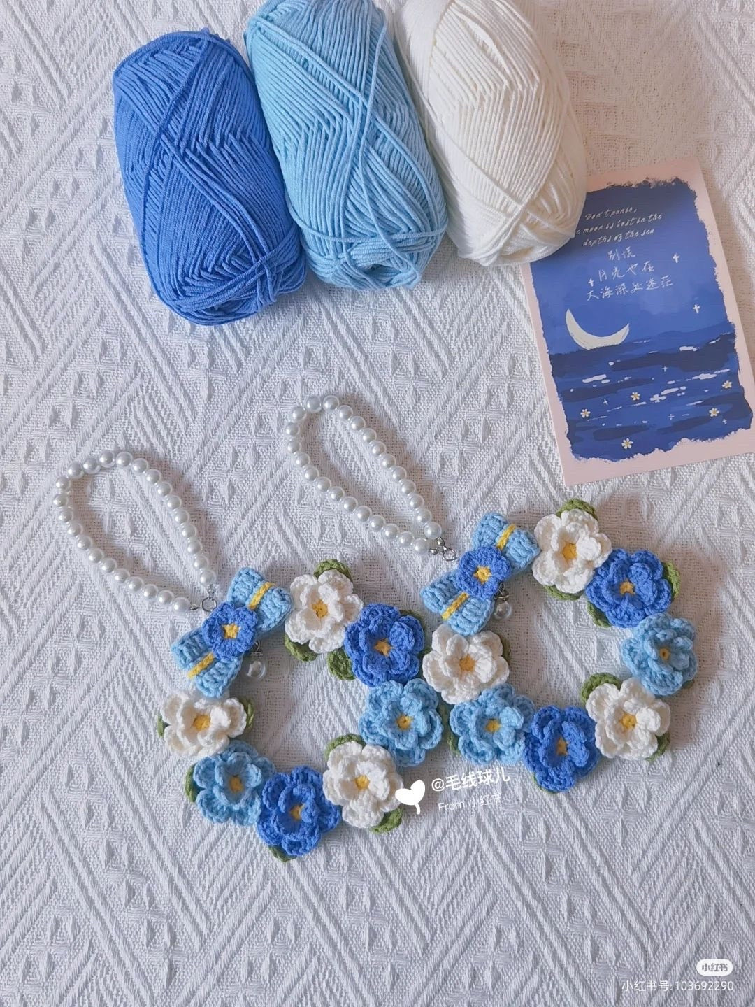 Hướng dẫn móc vòng hoa treo xe màu tím hồng