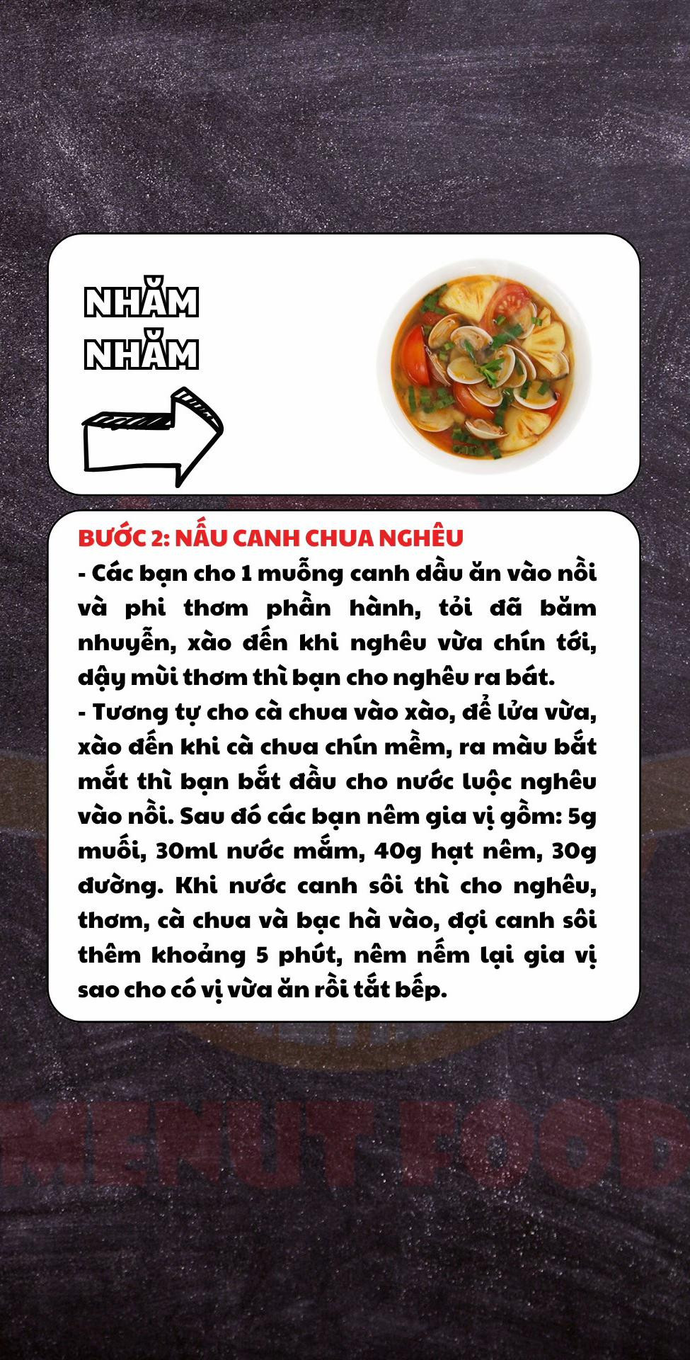 Hướng dẫn nấu canh chua nghêu với bạc hà, dứa và cà chua ngon tuyệt