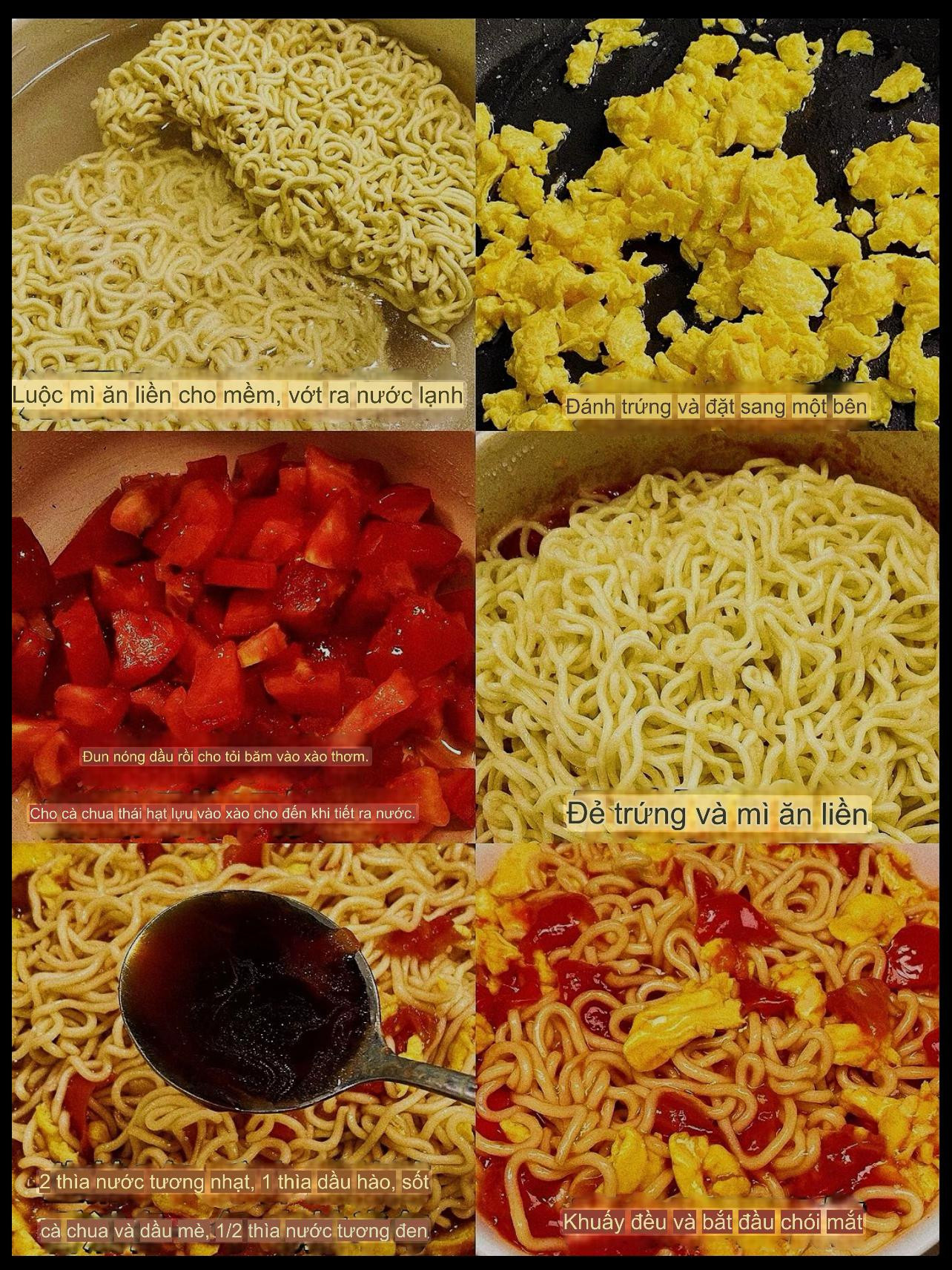 Hướng dẫn nấu mì ăn liền sốt cà chua trứng đơn giản, ngon miệng tại nhà