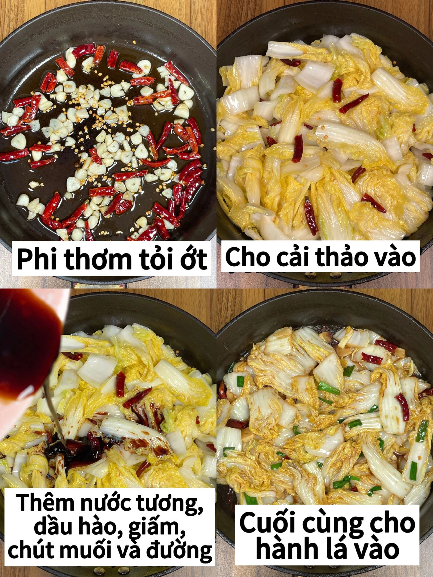 Hướng dẫn nấu món cải thảo xào tỏi ớt đơn giản, ngon miệng