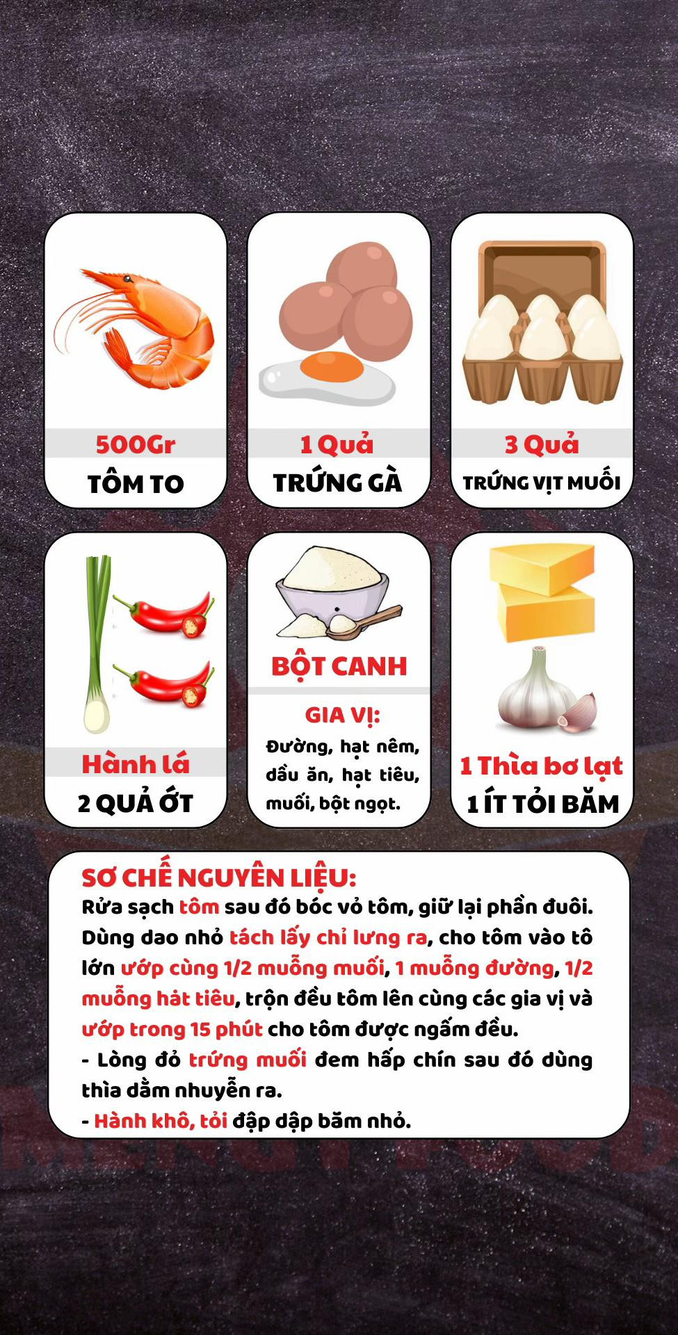 Hướng dẫn nấu món Tôm sốt trứng muối giòn ngon, dễ làm tại nhà