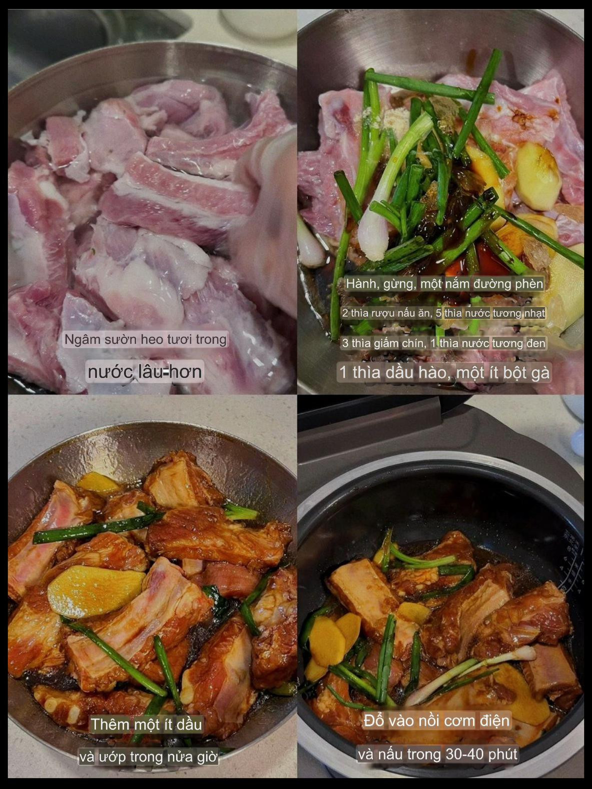 Hướng dẫn nấu sườn heo nướng mật ong ngon tuyệt trong nồi cơm điện