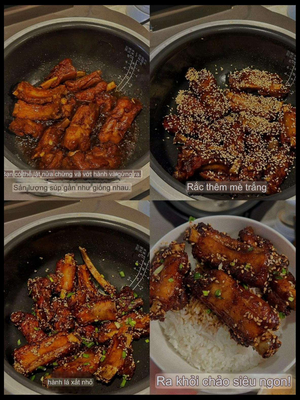 Hướng dẫn nấu sườn heo nướng mật ong ngon tuyệt trong nồi cơm điện