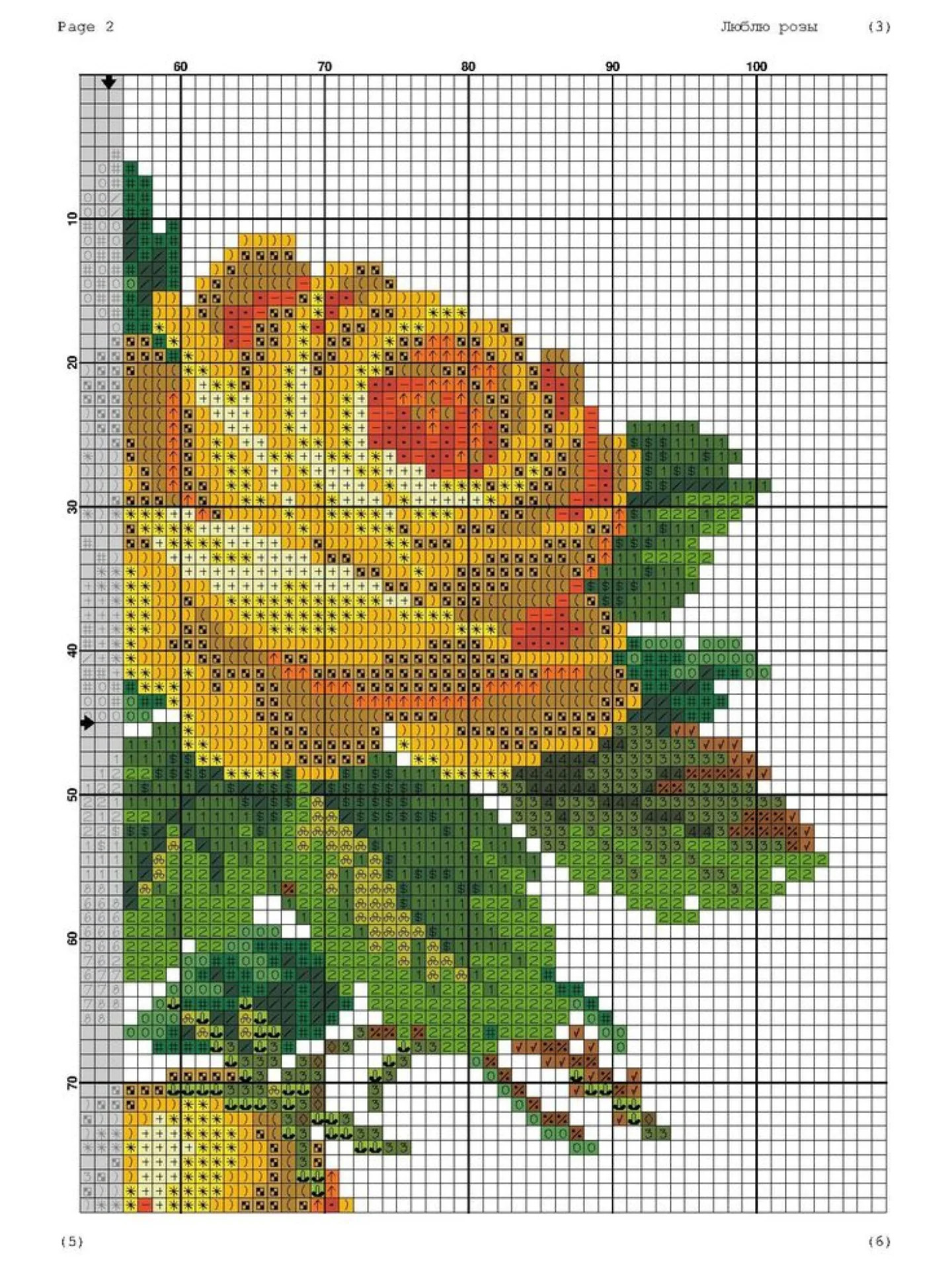 I Love Roses - Cross Stitch Pattern Chart