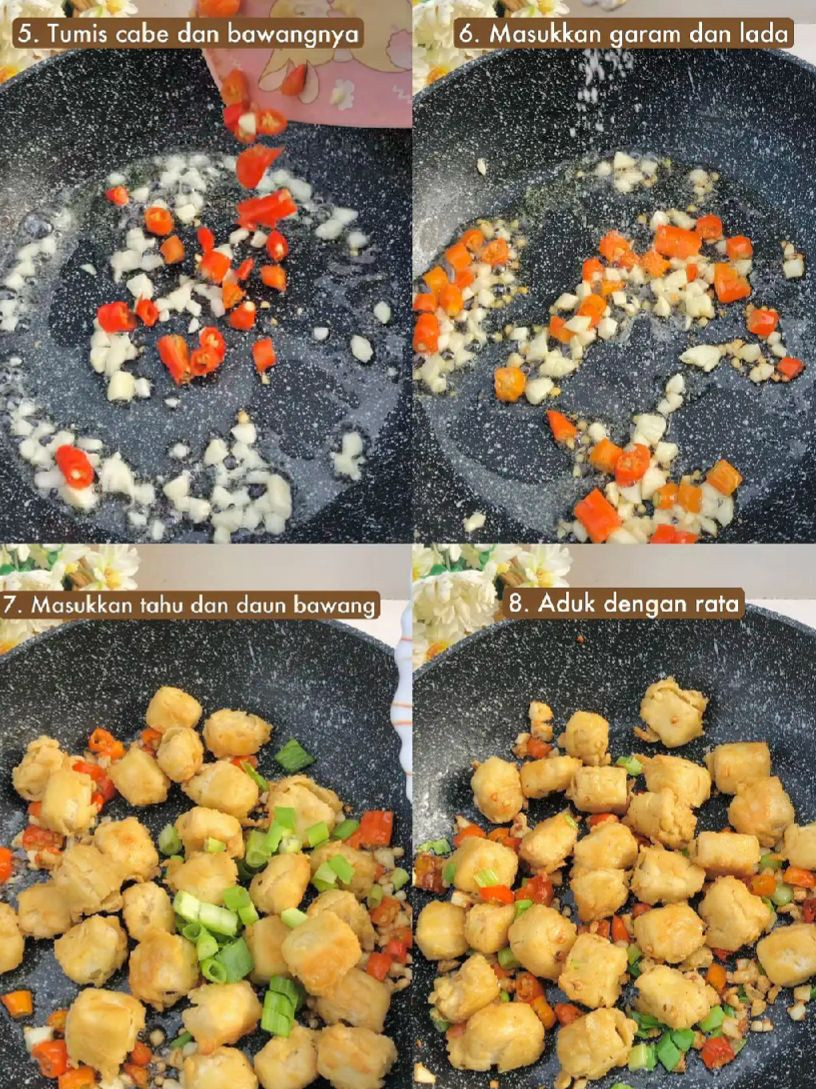 Ide Bekal: Tahu Cabe Garam - Món đậu phụ giòn sốt ớt muối đơn giản cho bữa trưa