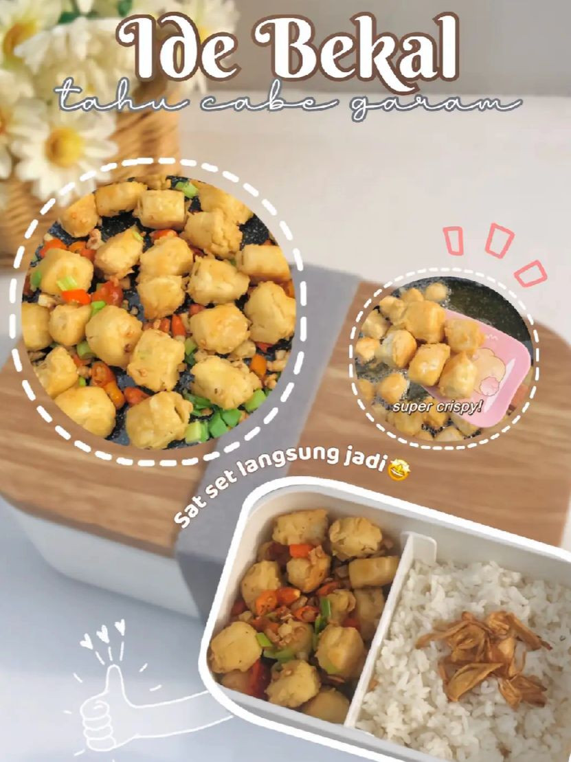 Ide Bekal: Tahu Cabe Garam - Món đậu phụ giòn sốt ớt muối đơn giản cho bữa trưa