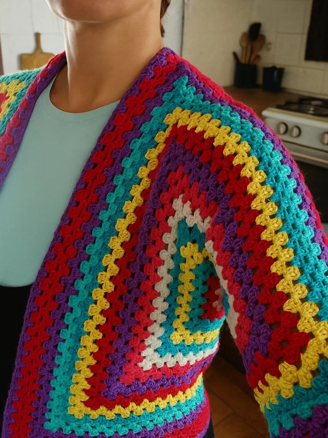 Il Giacchetto Granny Hygge: Giacca Esagonale Colorata con Chart