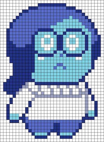 Inside Out 2 Crochet Pixel Chart: Anxiety, Envy, Sadness, Embarrassment Patterns