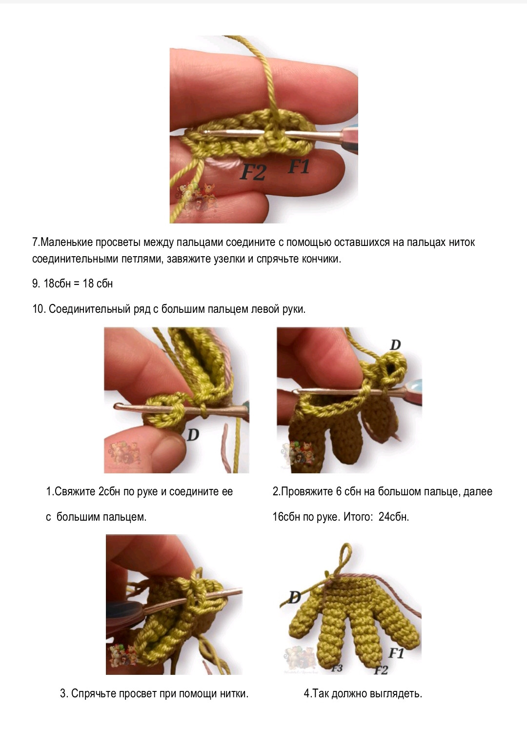 Инструкция по вязанию черепашки Гачамамо, часть 2: ноги и руки