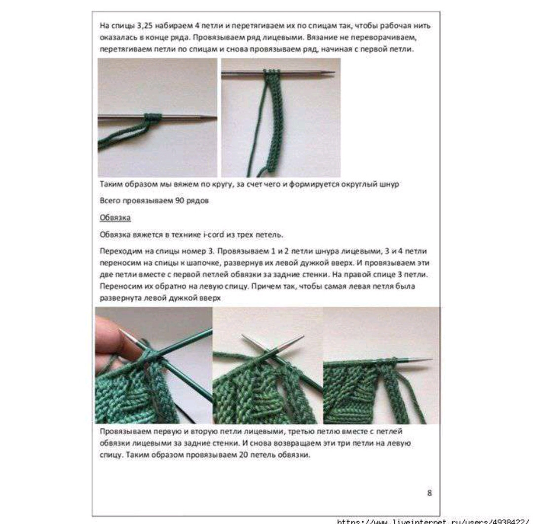 Инструкция по вязанию шапочки-эльф спицами