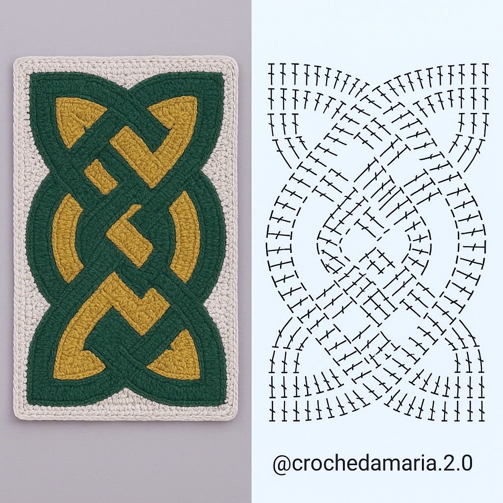 Intricate Crochet Flat Charts: Mandala, Celtic Knot, and Shell Stitch Patterns with Colorful Designs