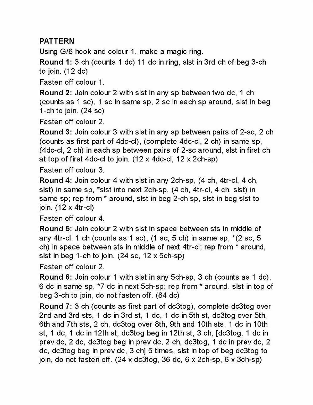 Iris Hexagon Crochet Pattern Chart by Hattie Risdale