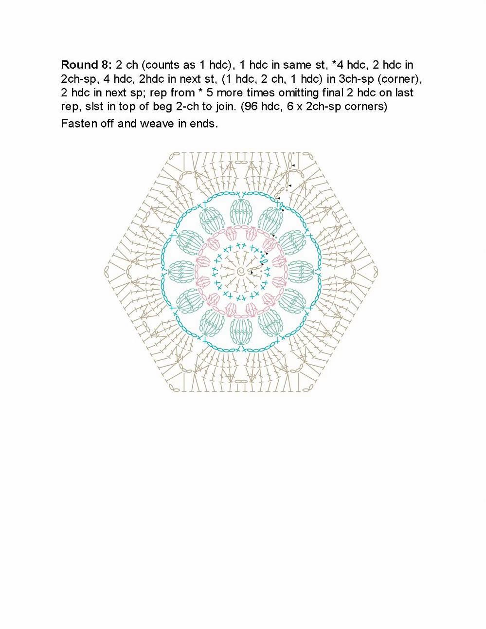 Iris Hexagon Crochet Pattern Chart by Hattie Risdale