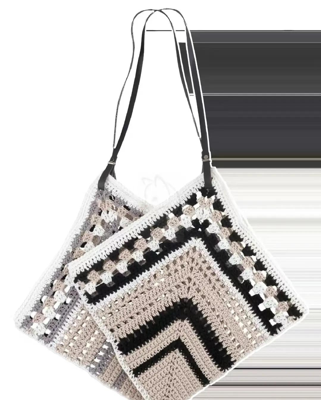 Japanese Crochet Bag Patterns: Floral Tote, Chevron Motif Bag, and Colorful Summer Shopper