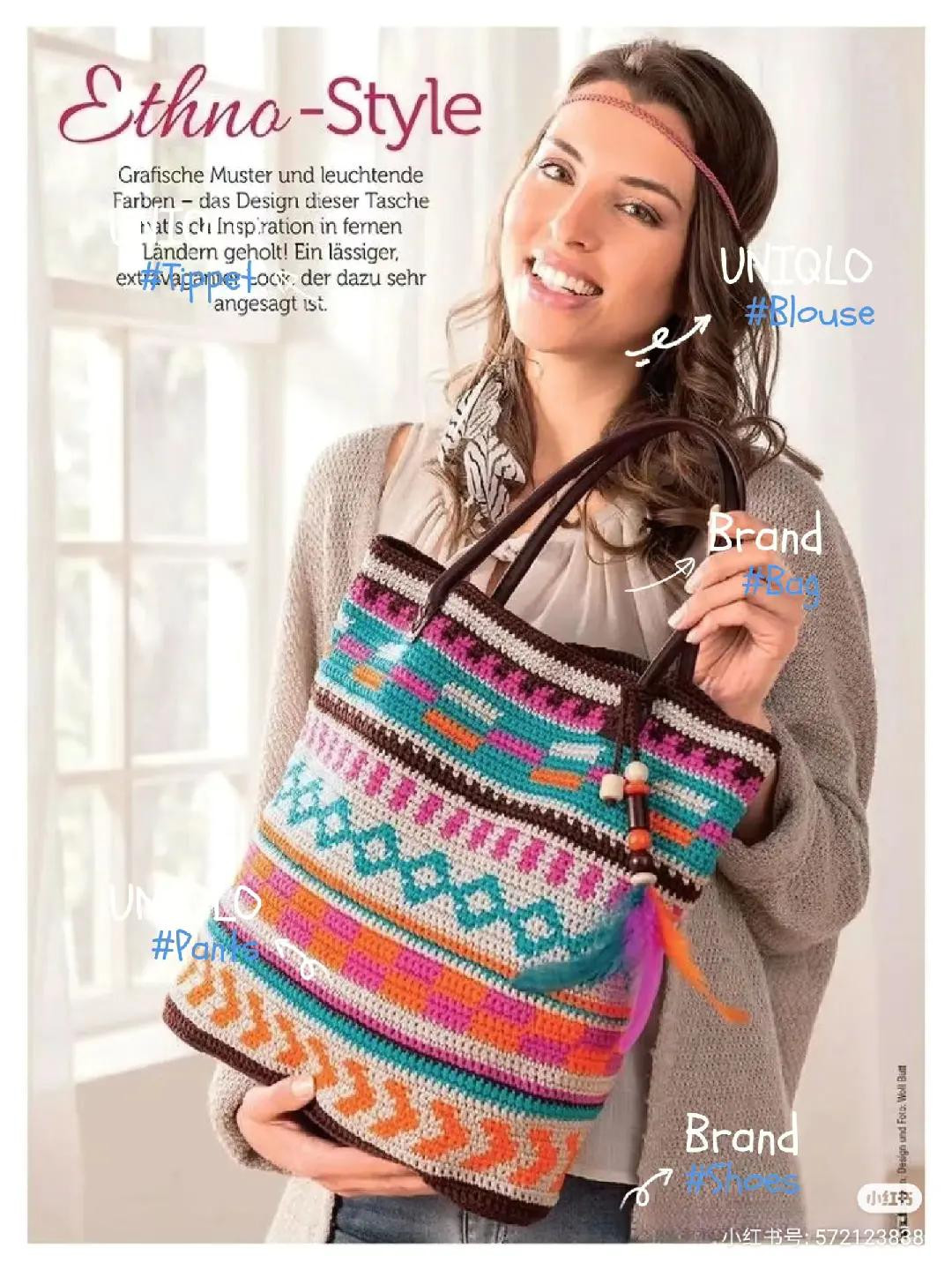 Japanese Crochet Bag Patterns: Floral Tote, Chevron Motif Bag, and Colorful Summer Shopper