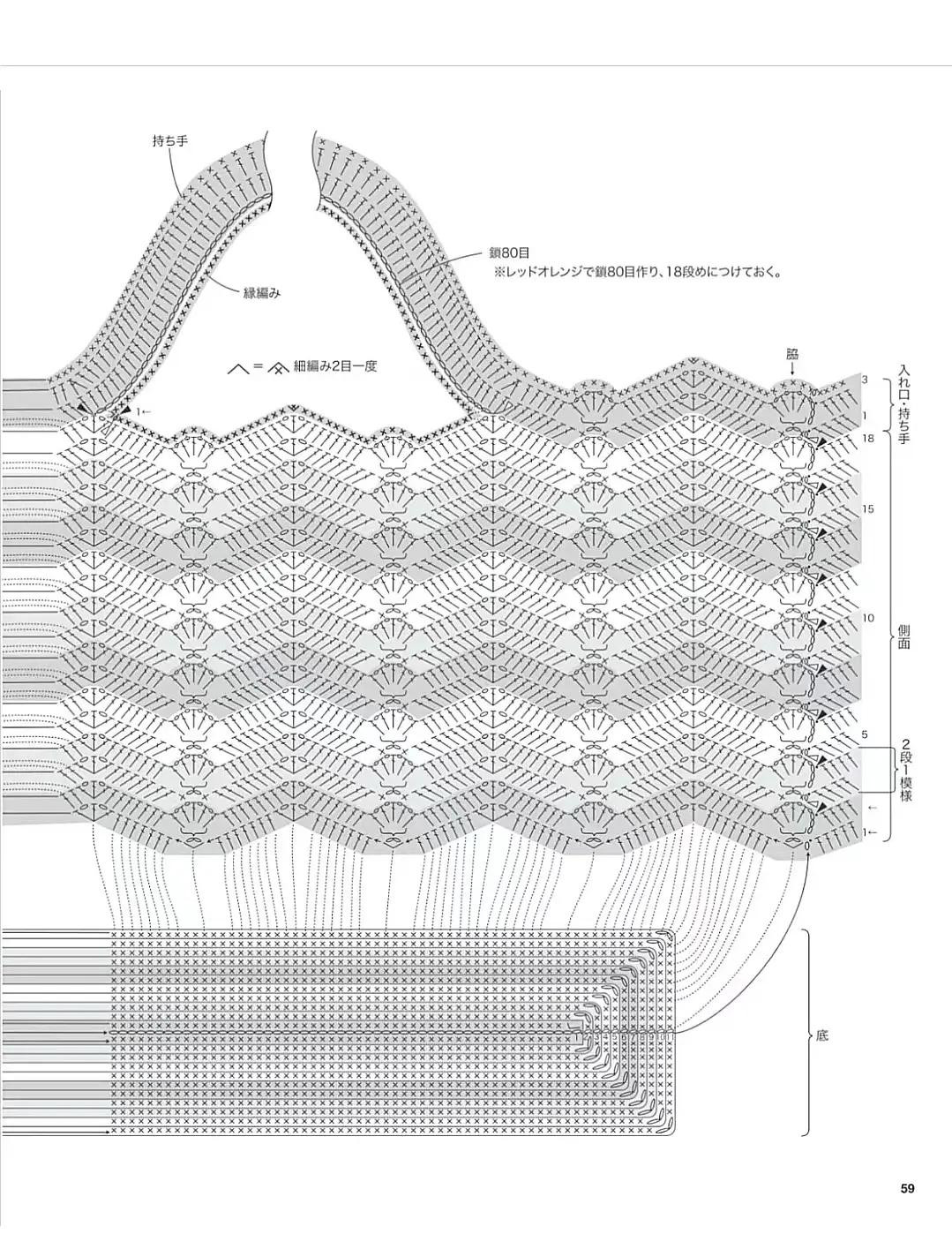 Japanese Crochet Bag Patterns: Floral Tote, Chevron Motif Bag, and Colorful Summer Shopper