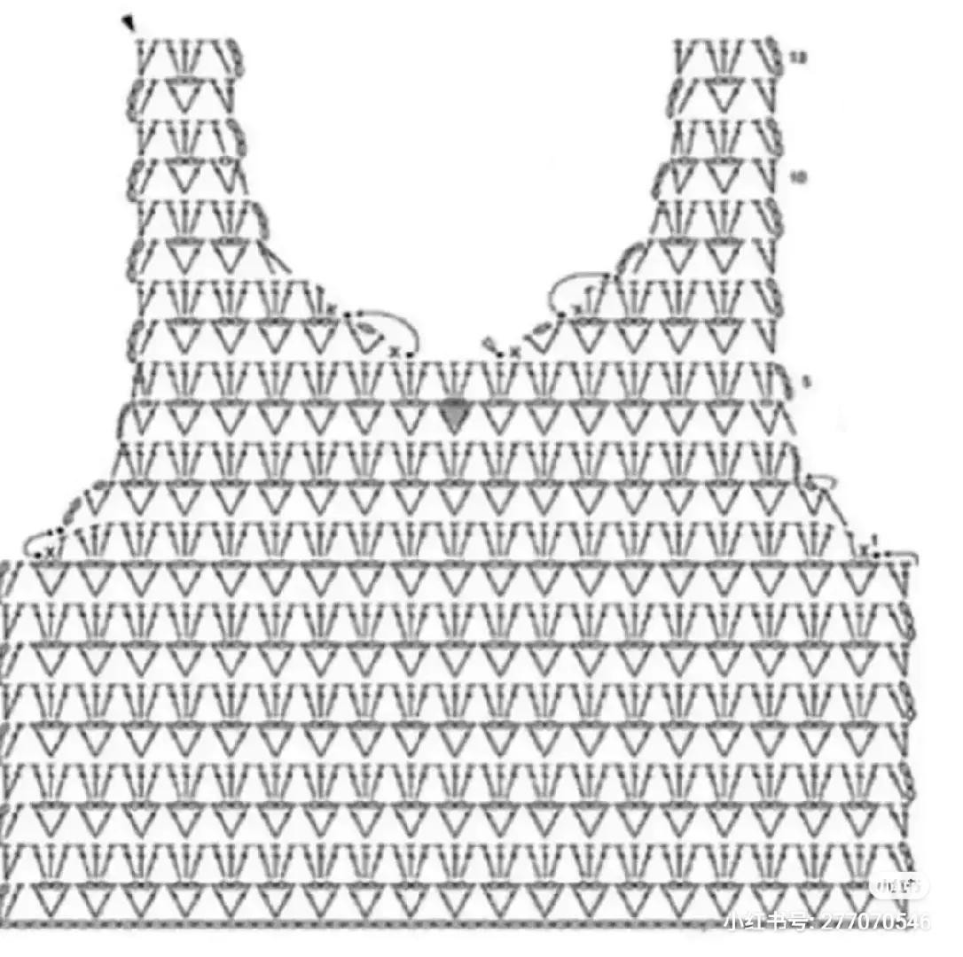 Japanese Crochet Chart for Mustard Yellow Lace Tank Top Pattern