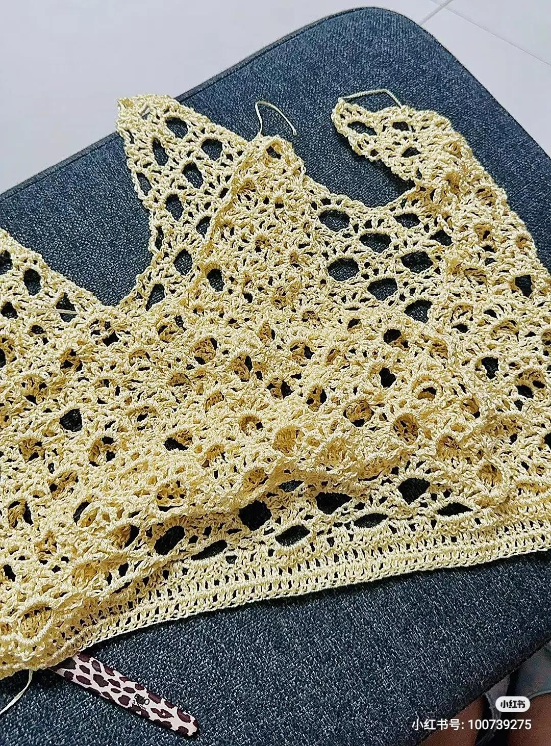 Japanese Crochet Chart for Mustard Yellow Lace Tank Top Pattern