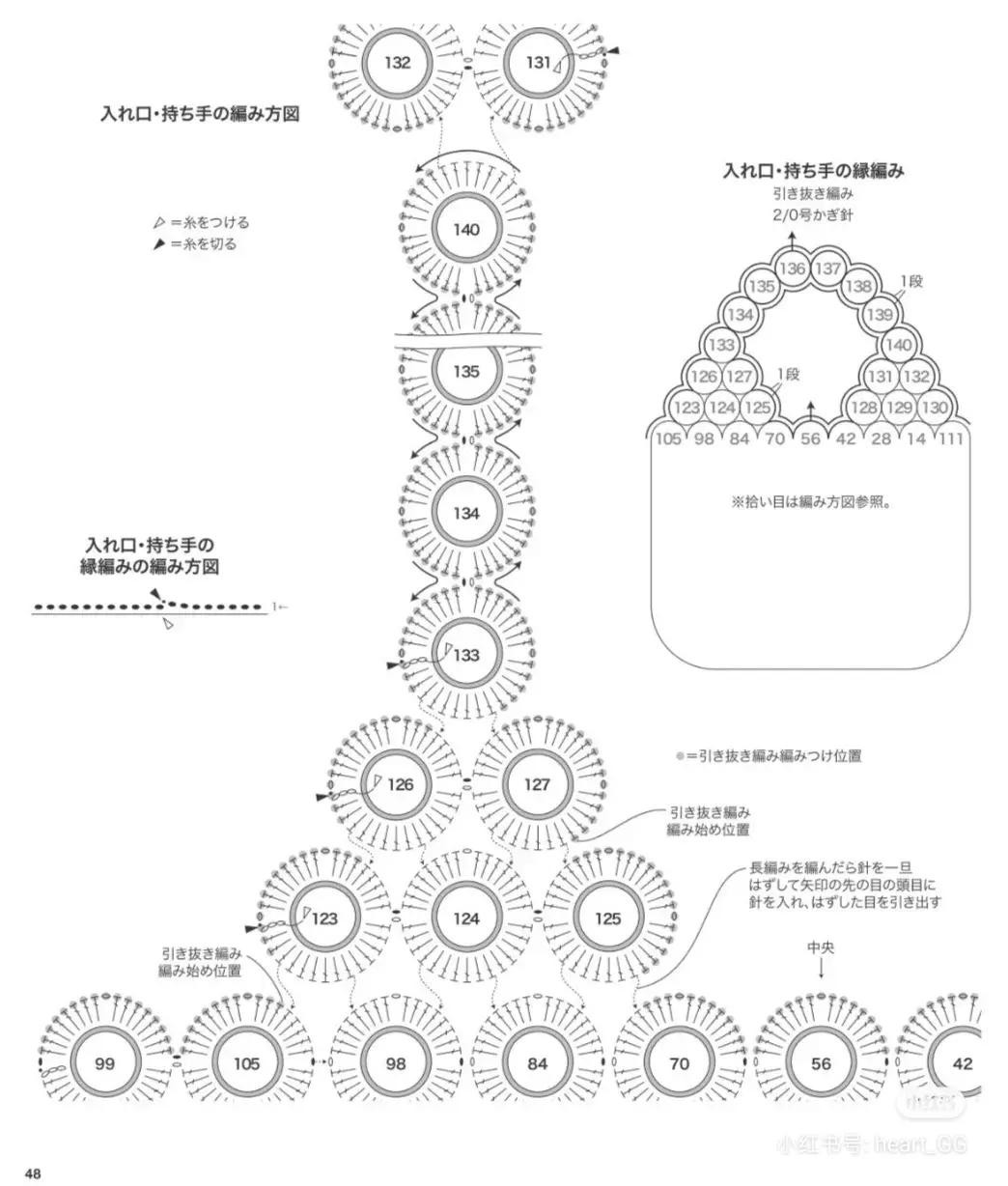 Japanese Crochet Pattern: Braiding Bag and Cago Bag with Bamboo Handle