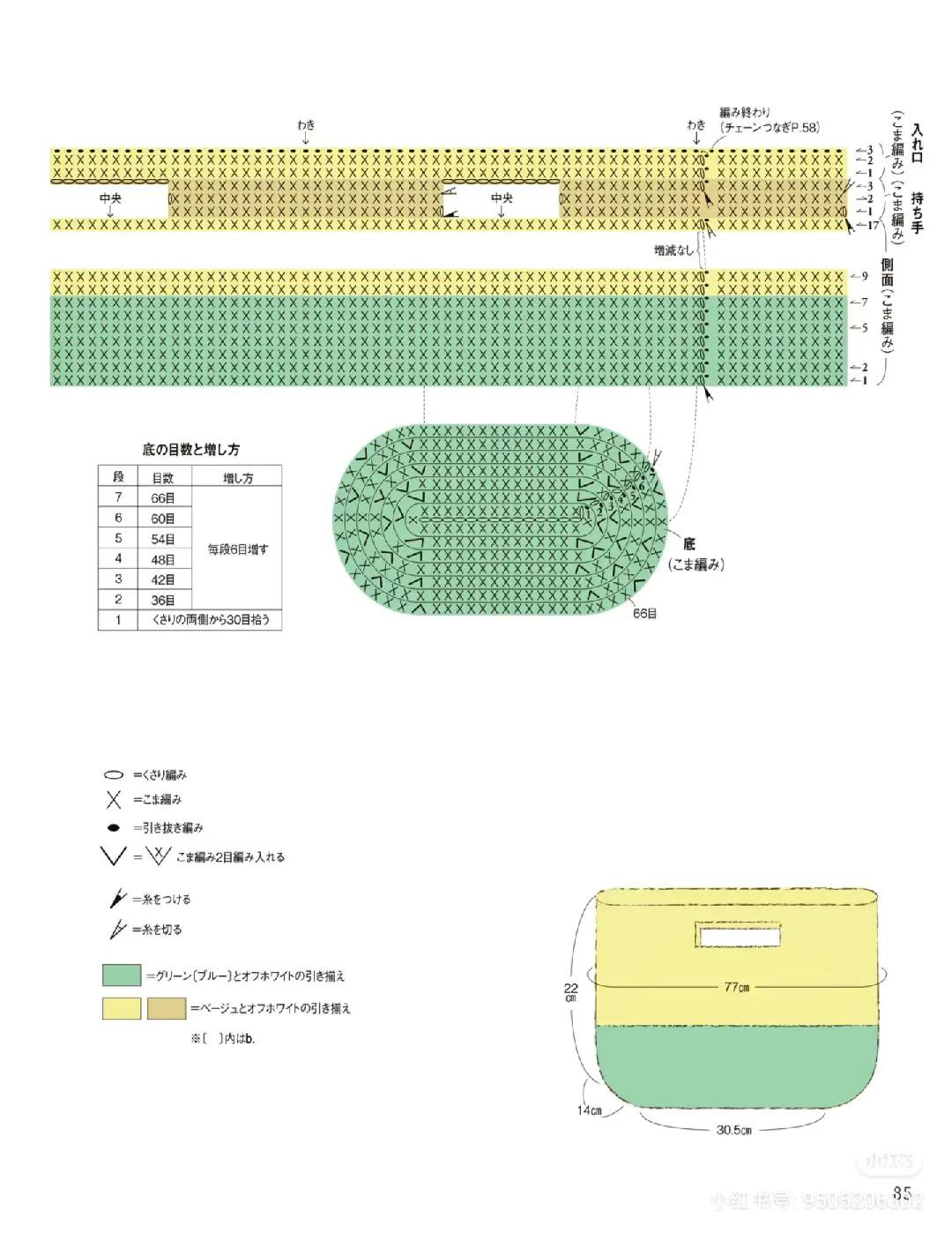 Japanese Crochet Pattern for Round and Square Bottom Bags with Bobble and Tassel Details