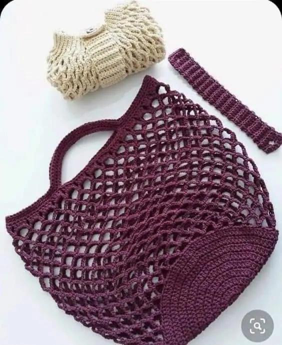Japanese Crochet Pattern for Textured Tote Bags A and B with Detailed Charts