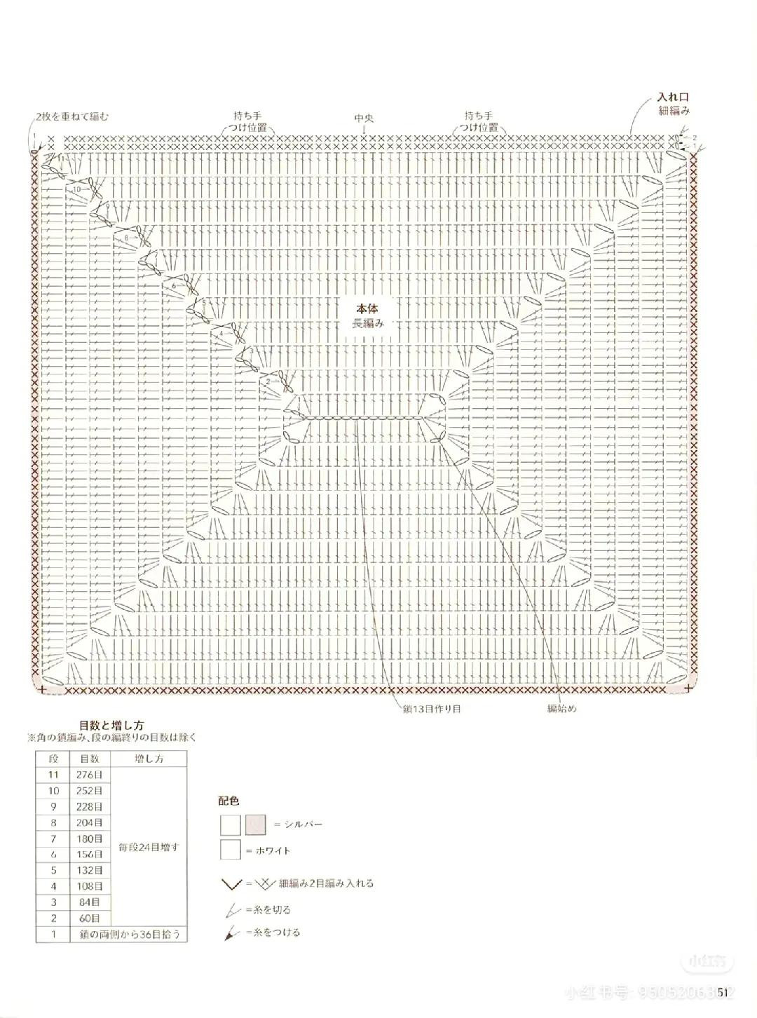 Japanese Crochet Patterns: Ribbon Shoulder Bag and Drawstring Mini Bag Charts