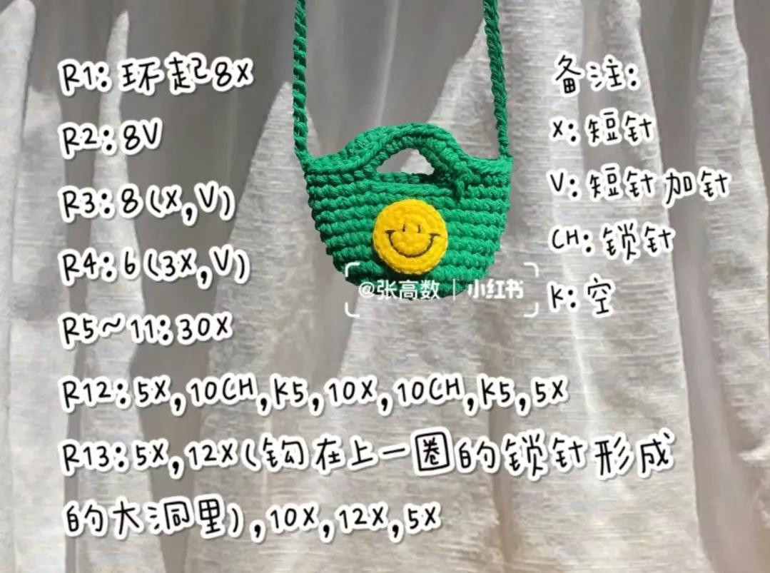 Japanese Crochet Patterns: Round Bag, Glasses Case and Top