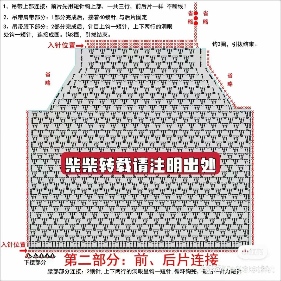 Japanese Crochet Vest Pattern with Detailed Charts and Sizing Diagrams