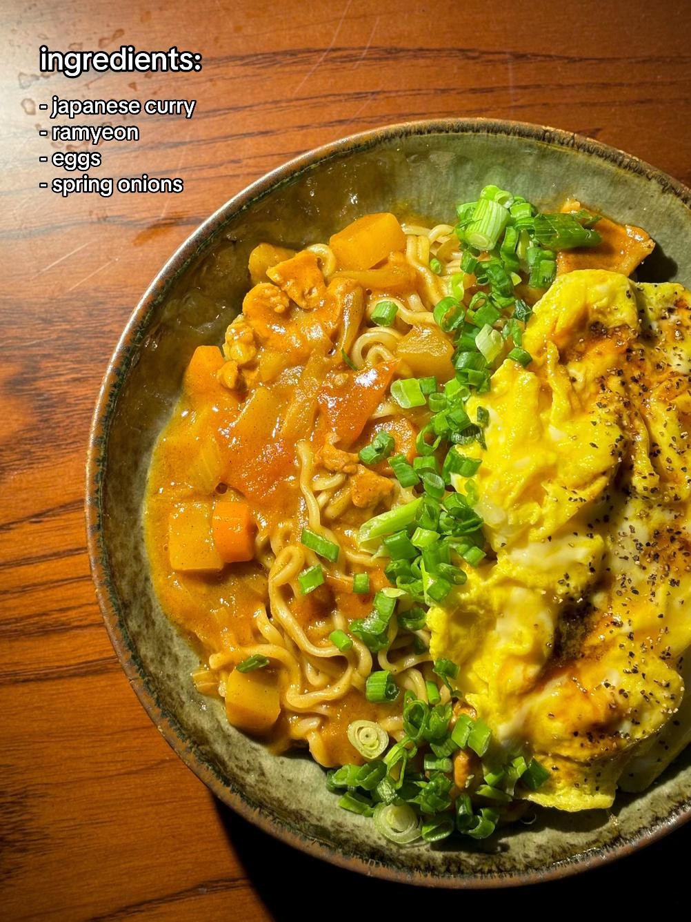 Japanese Curry Ramyeon with Scrambled Eggs