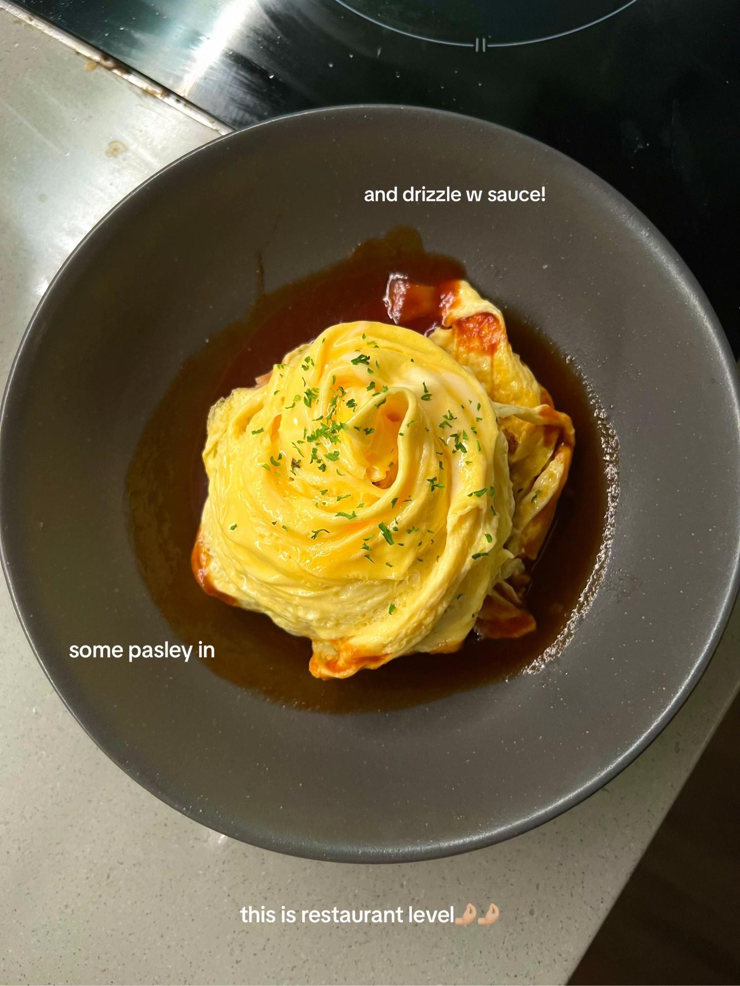 Japanese Omelette Rice (Omurice) with Chicken and Onions