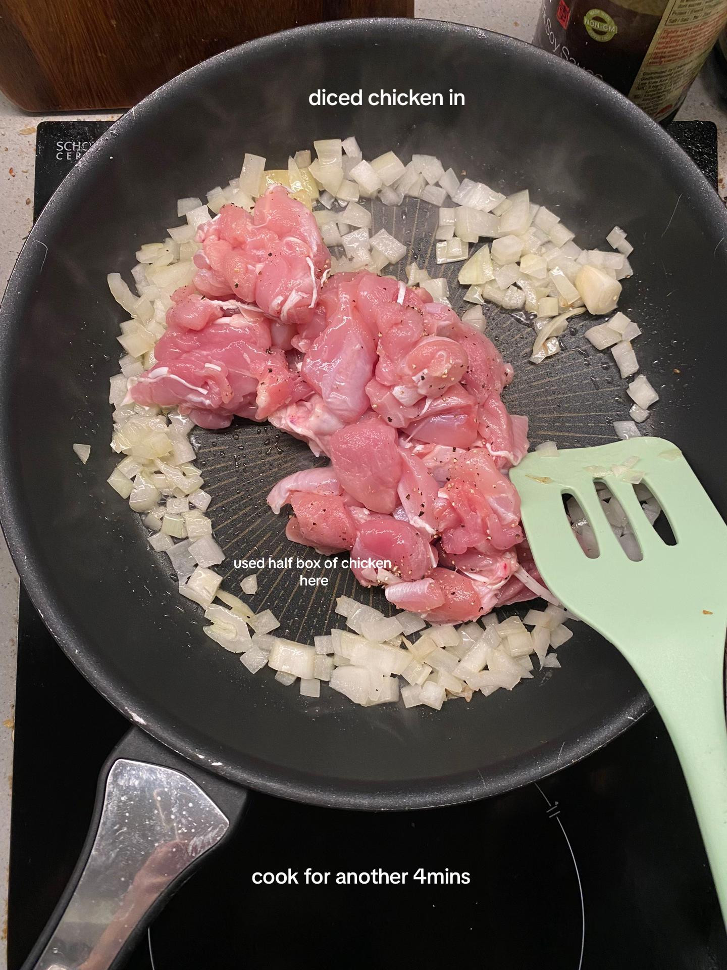 Japanese Omelette Rice (Omurice) with Chicken and Onions