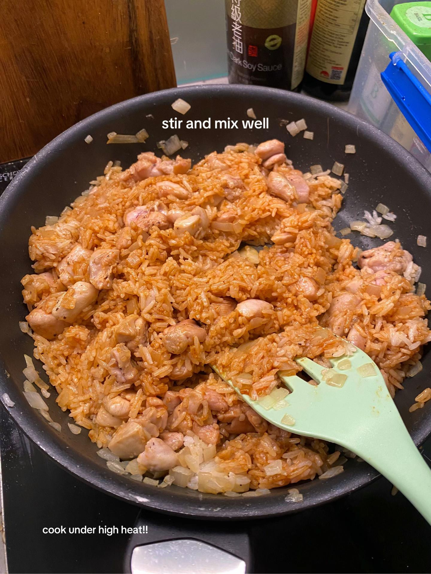 Japanese Omelette Rice (Omurice) with Chicken and Onions