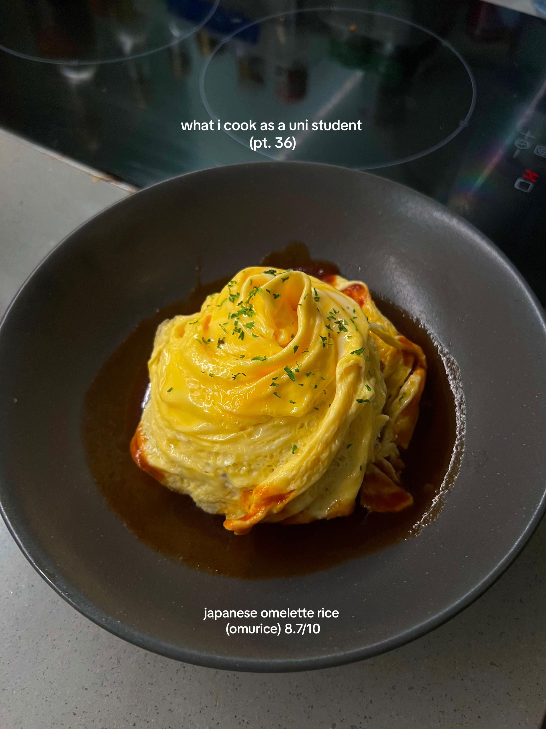 Japanese Omelette Rice (Omurice) with Chicken and Onions