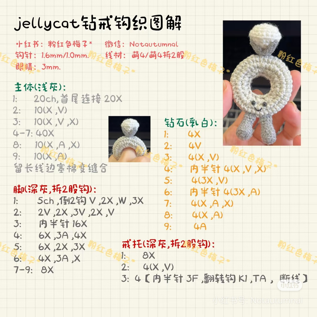 Jellycat Bunny Ring Crochet Pattern Chart