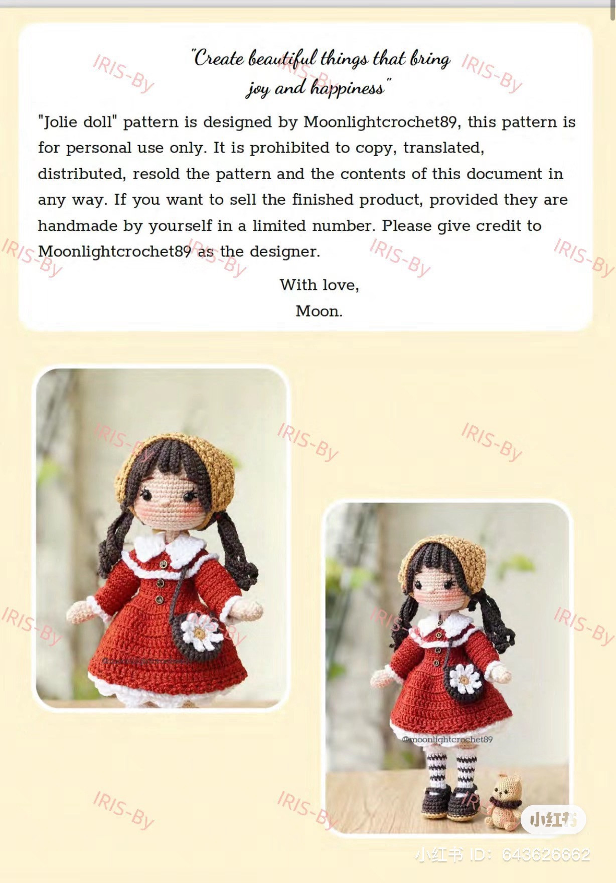 Jolie Doll Amigurumi Pattern with Teddy Bear