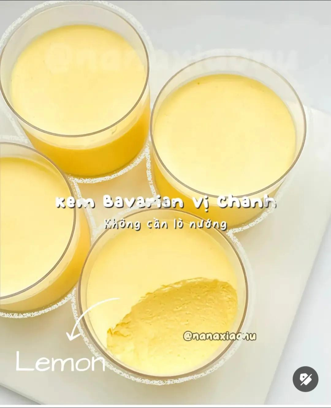 Kem Bavarian vị chanh không cần lò nướng, món tráng miệng mềm mịn béo ngậy