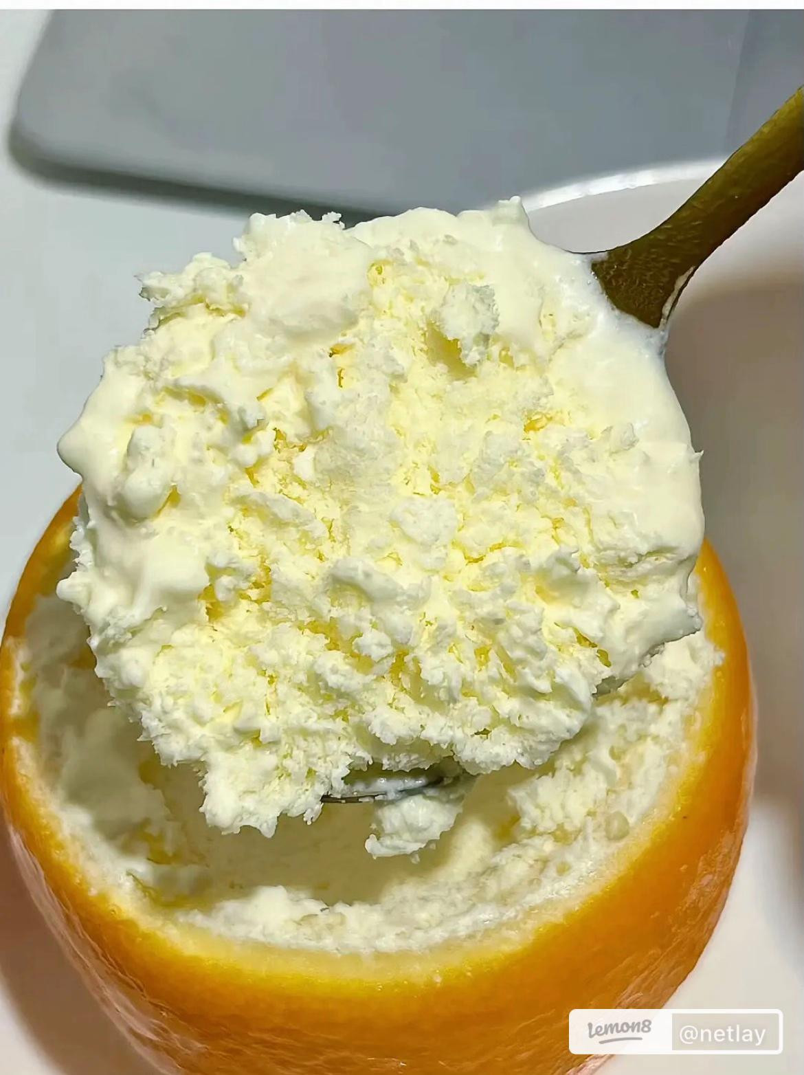 Kem cam tự làm tại nhà, cách làm kem cam tươi ngon trong vỏ cam