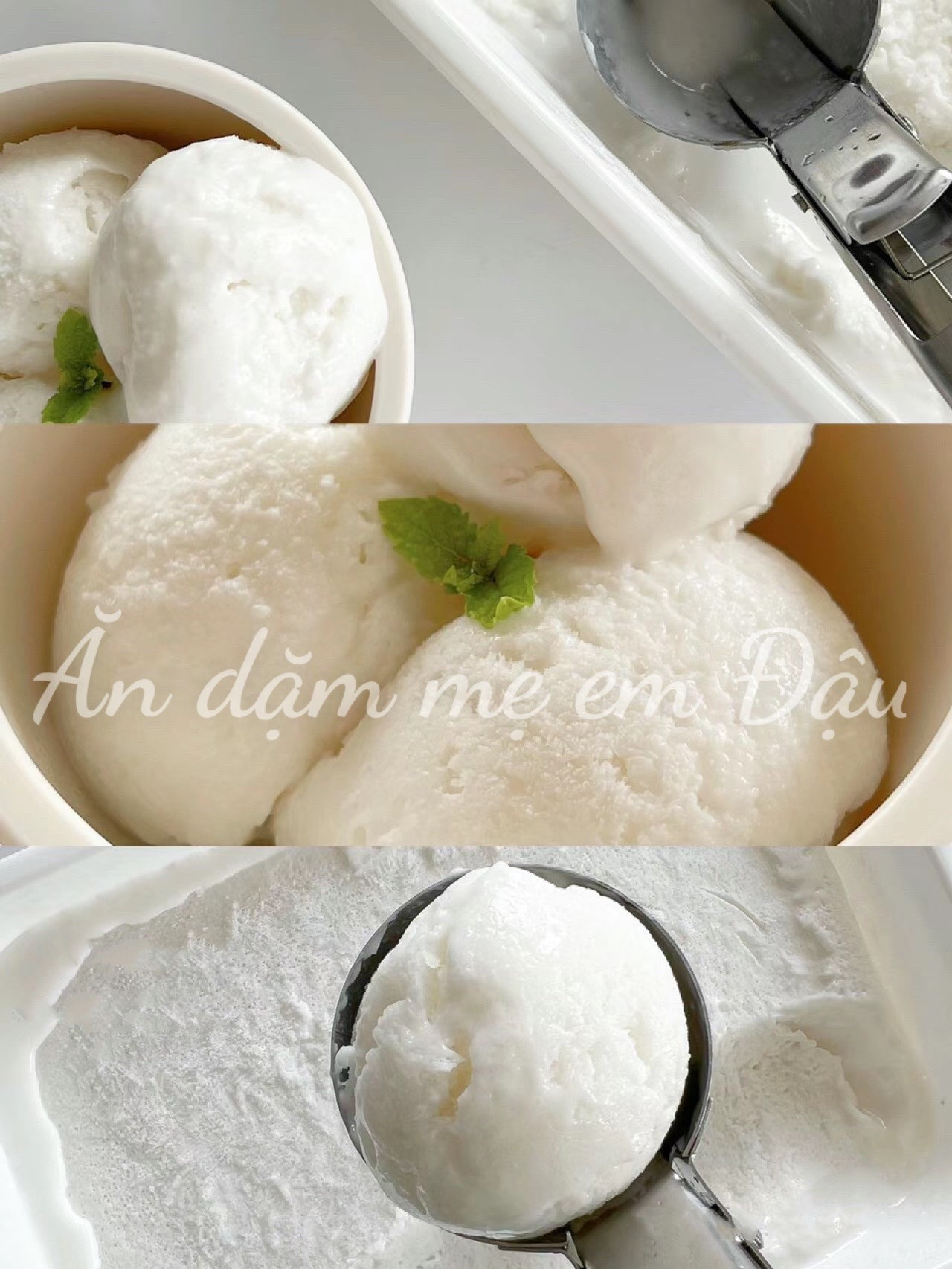 Kem giải khát ngày hè cho bé trên 12 tháng tuổi, tự làm từ cơm và nước cốt dừa không chất bảo quản