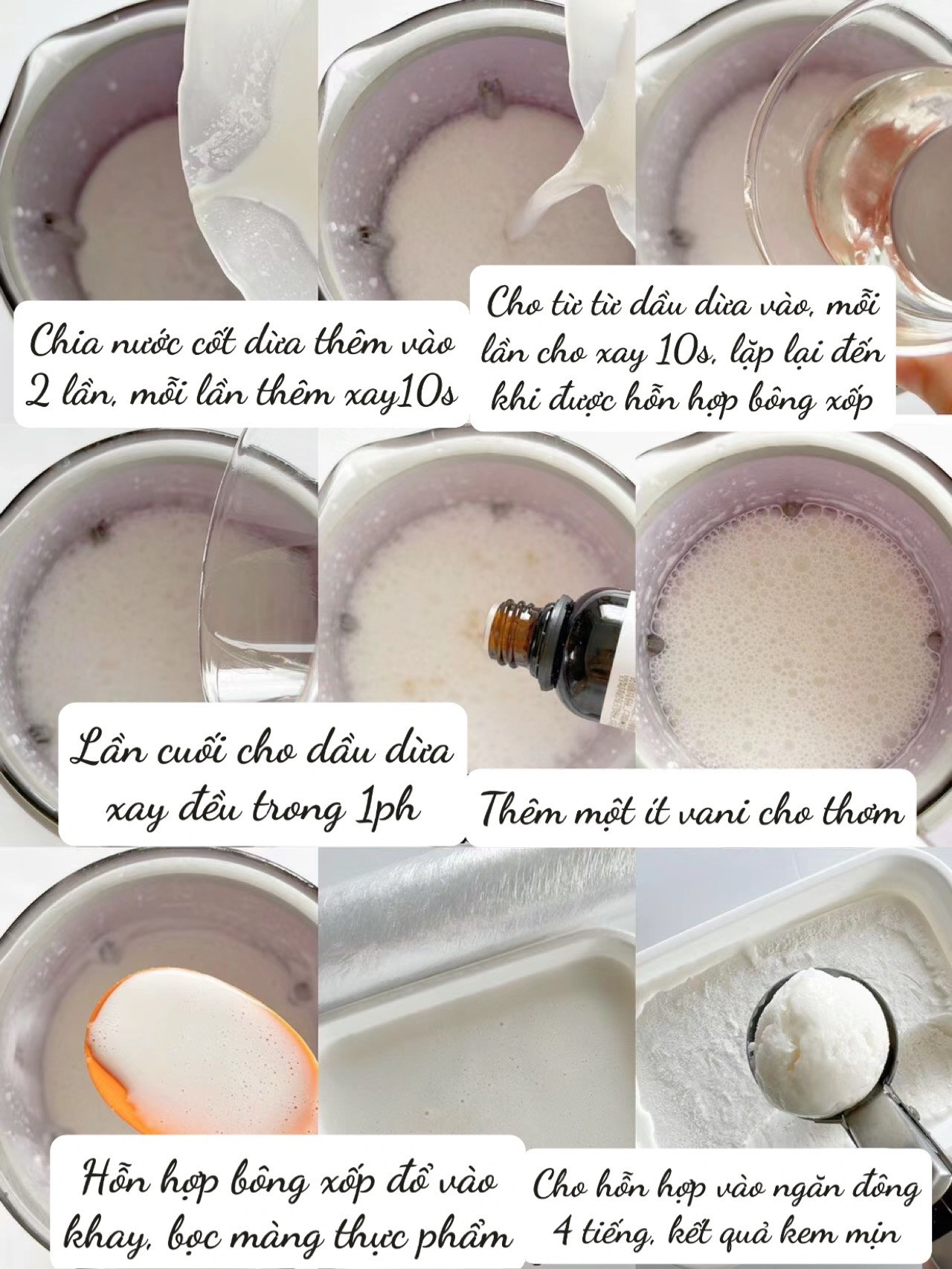 Kem giải khát ngày hè cho bé trên 12 tháng tuổi, tự làm từ cơm và nước cốt dừa không chất bảo quản